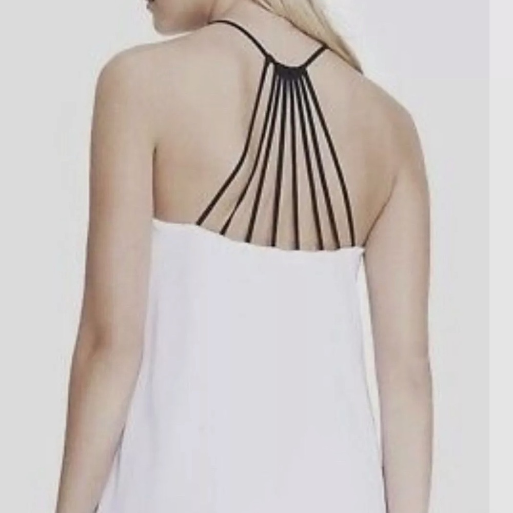 Express white blouse with black multi- strap